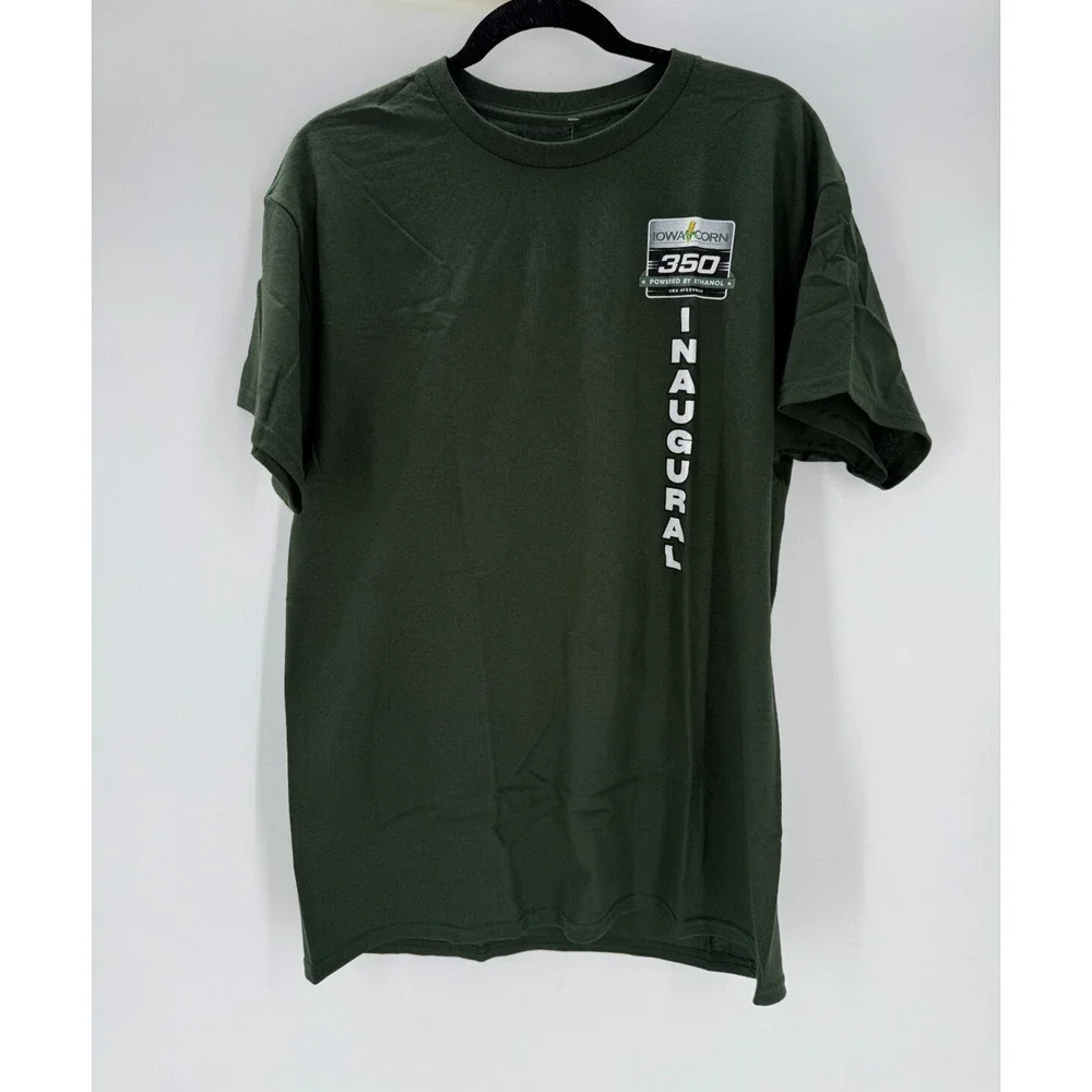 Iowa 350 Shirt NASCAR Inaugural Race Logo T Shirt Size Large Tee Green New - Picture 1 of 8